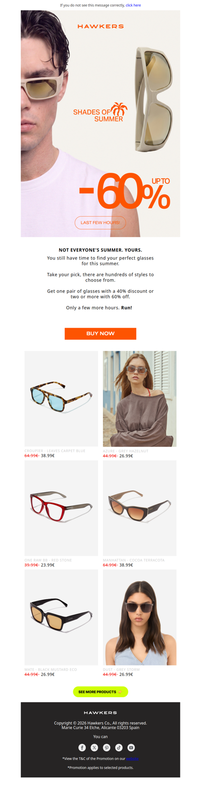 UP TO -60% - LAST FEW HOURS!