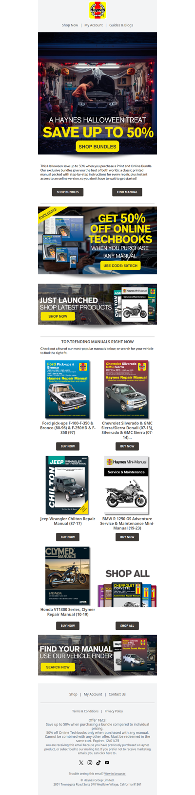 🎃 Trick-free savings: up to 50% off Bundles! 🚗