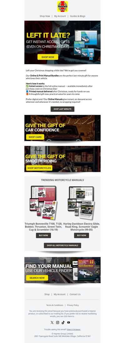 Last Minute Gift? We've got you covered! ⌛🚗