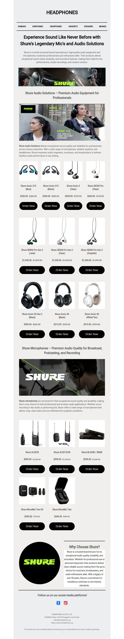 Experience Sound Like Never Before with Shure