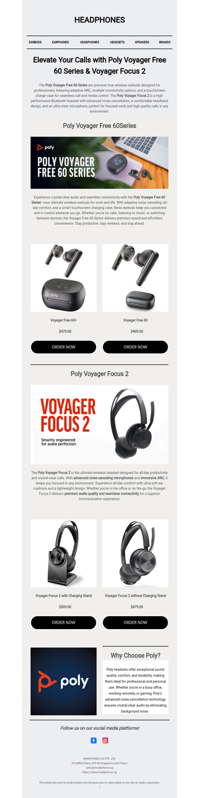 Elevate Your Calls with Poly Voyager Free 60 Series & Voyager Focus 2