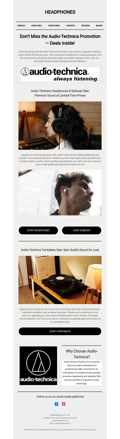 Don’t Miss the Audio-Technica Promotion — Deals Inside!