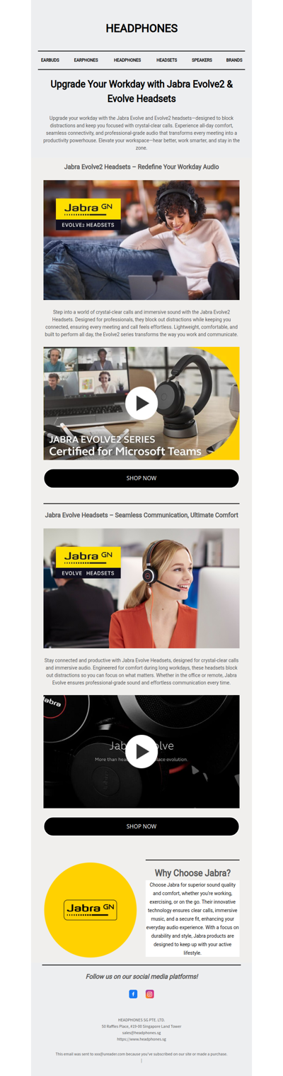 Upgrade Your Workday with Jabra Evolve2 & Evolve Headsets