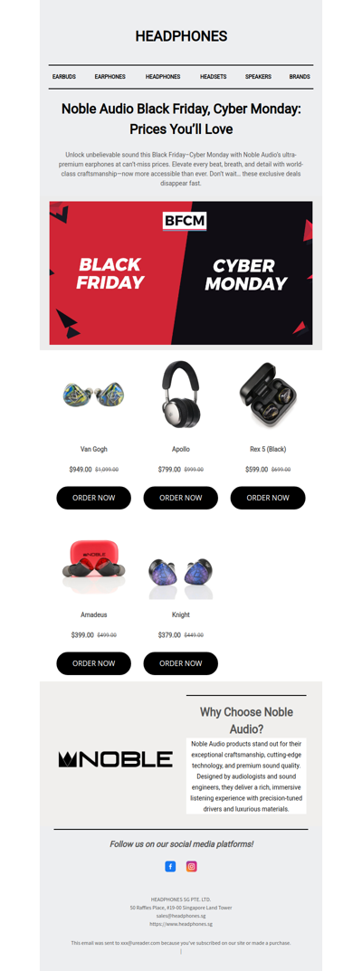 Noble Audio Black Friday, Cyber Monday: Prices You’ll Love