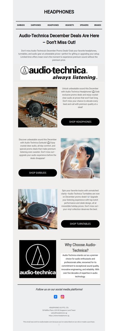 Audio-Technica December Deals Are Here – Don’t Miss Out!