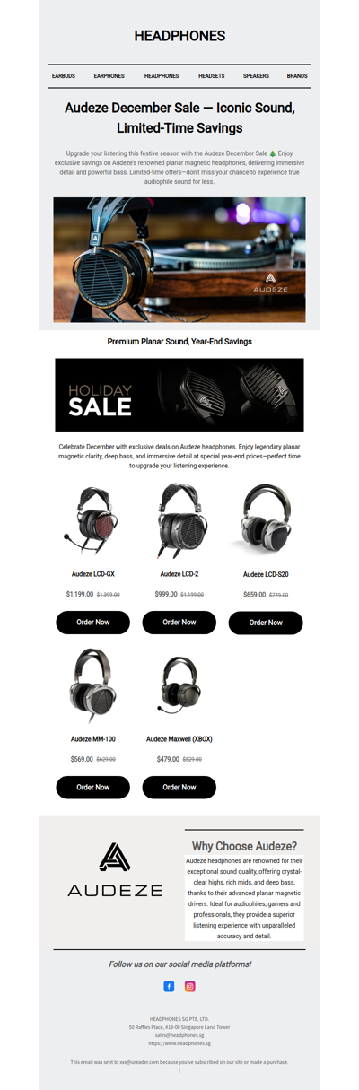 Audeze December Sale — Iconic Sound, Limited-Time Savings