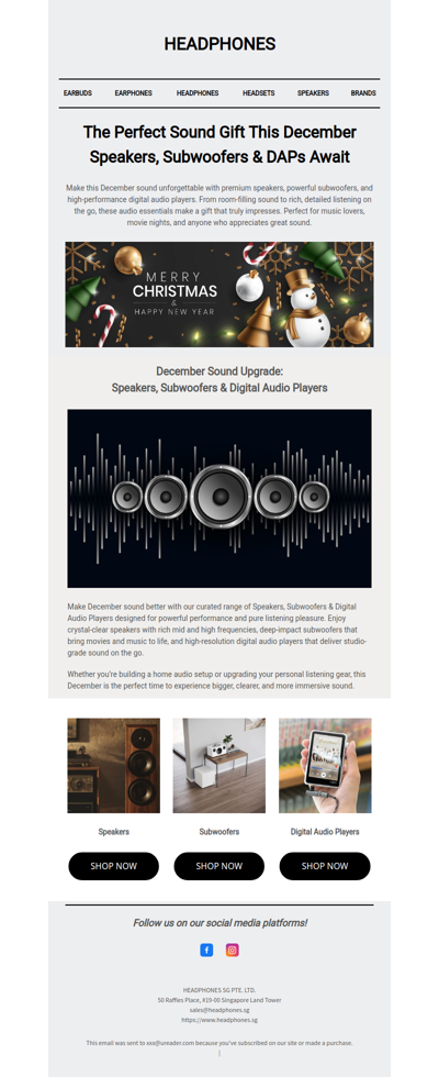 The Perfect Sound Gift This December Speakers, Subwoofers & DAPs Await