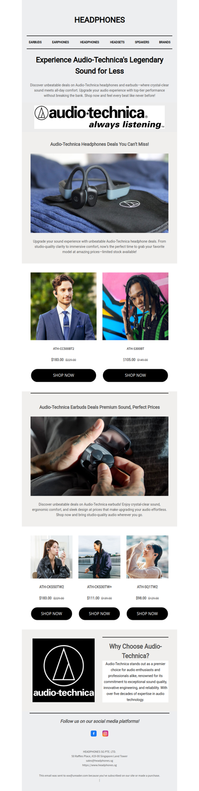 Experience Audio-Technica's Legendary Sound for Less