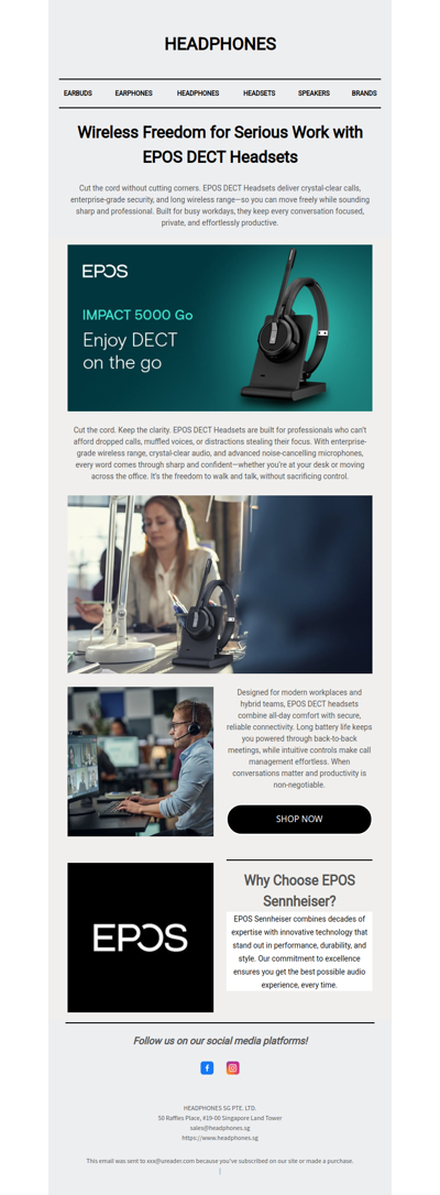 Wireless Freedom for Serious Work with EPOS DECT Headsets