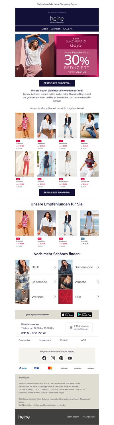 Nicht verpassen: Bestseller bis zu 30% reduziert! 🤩