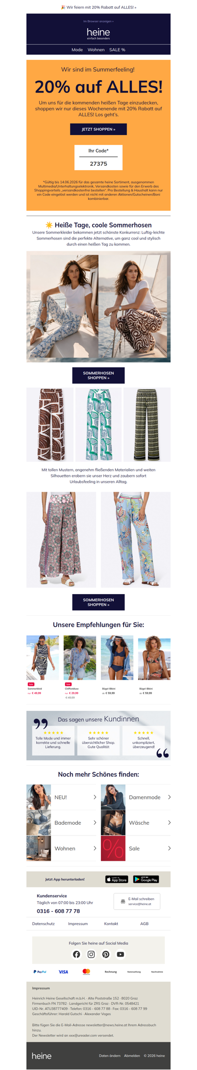 20% auf ALLES nur für dieses Wochenende ☀️
