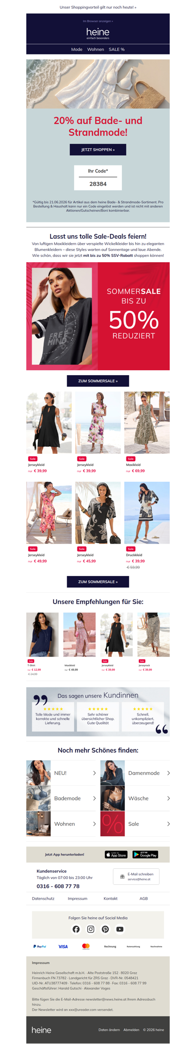 Mit 20% auf Bade- & Strandmode in die Sonne 🌞