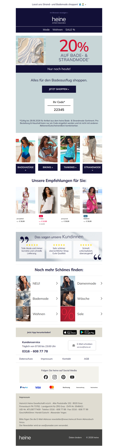 Nur noch heute: 20% Rabatt!