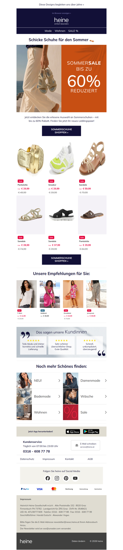 Bis zu 60% Rabatt auf Sommerschuhe! 👡