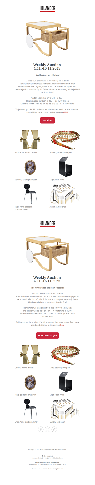 Uusi luettelo julkaistu! New catalogue published!