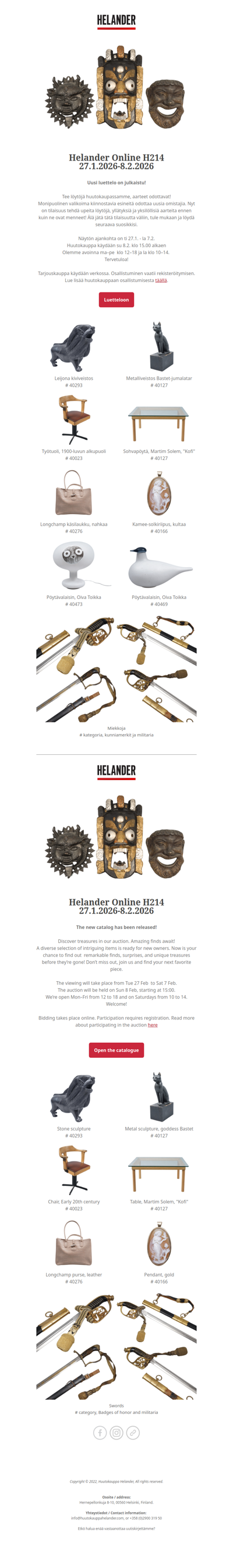 Uusi luettelo julkaistu! New catalogue published!