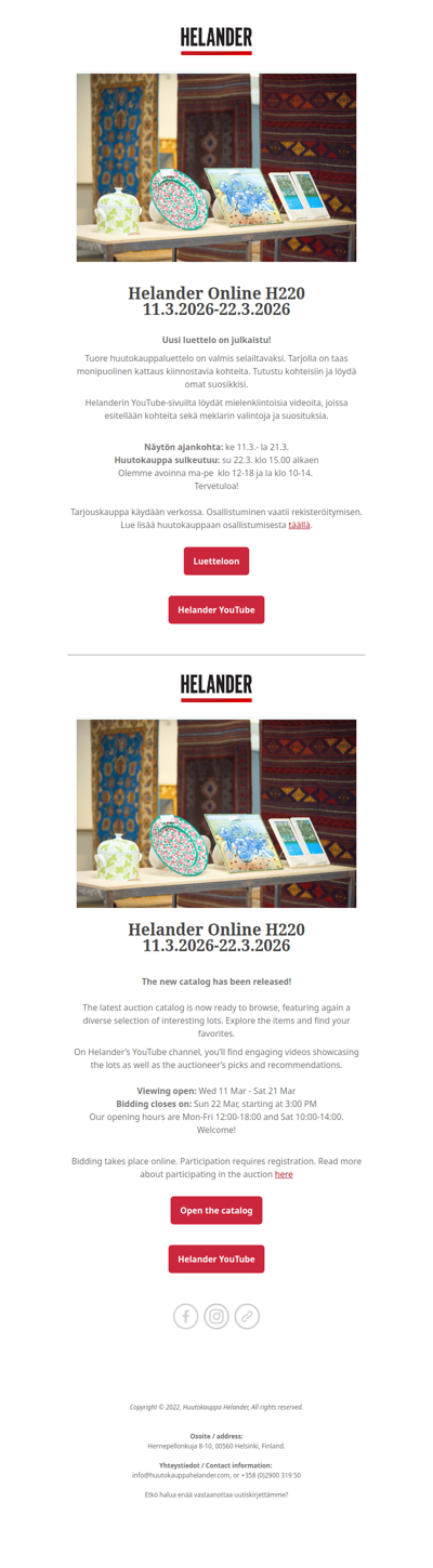 Uusi luettelo julkaistu! New catalogue published!