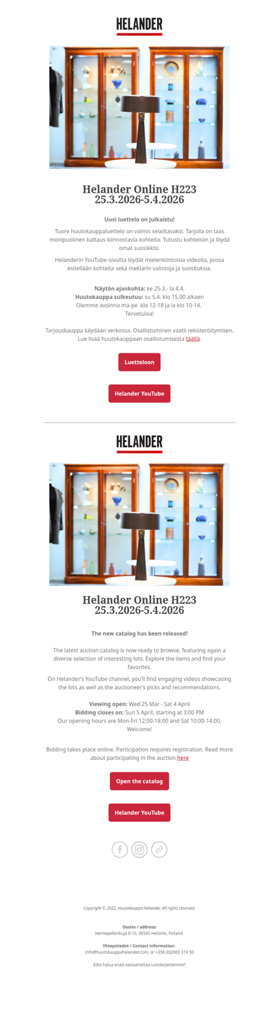 Uusi luettelo julkaistu! New catalogue published!