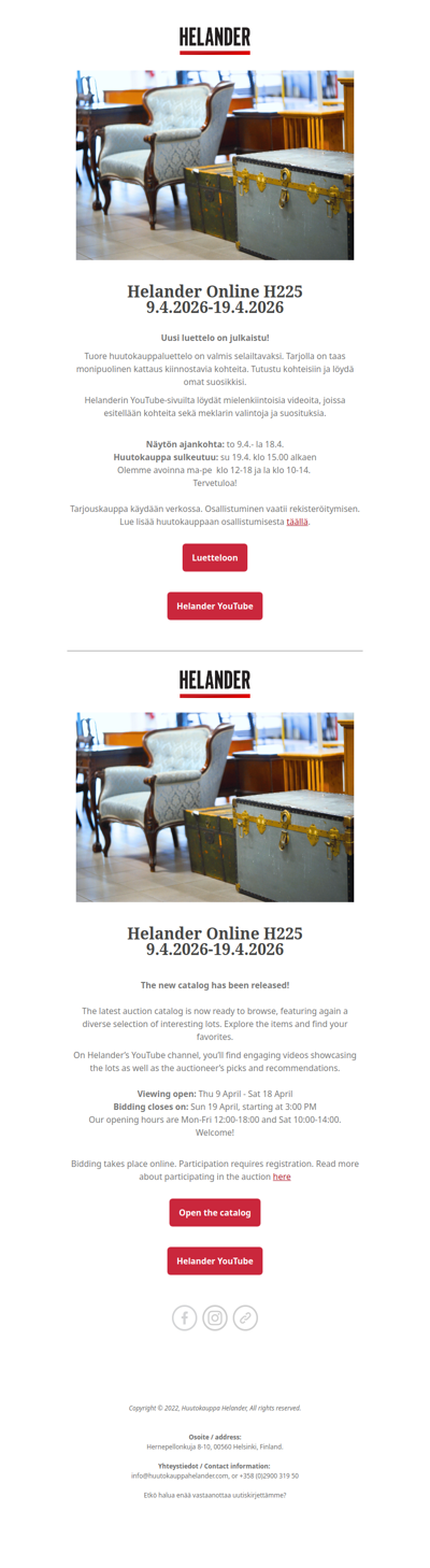 Uusi luettelo julkaistu! New catalog published!