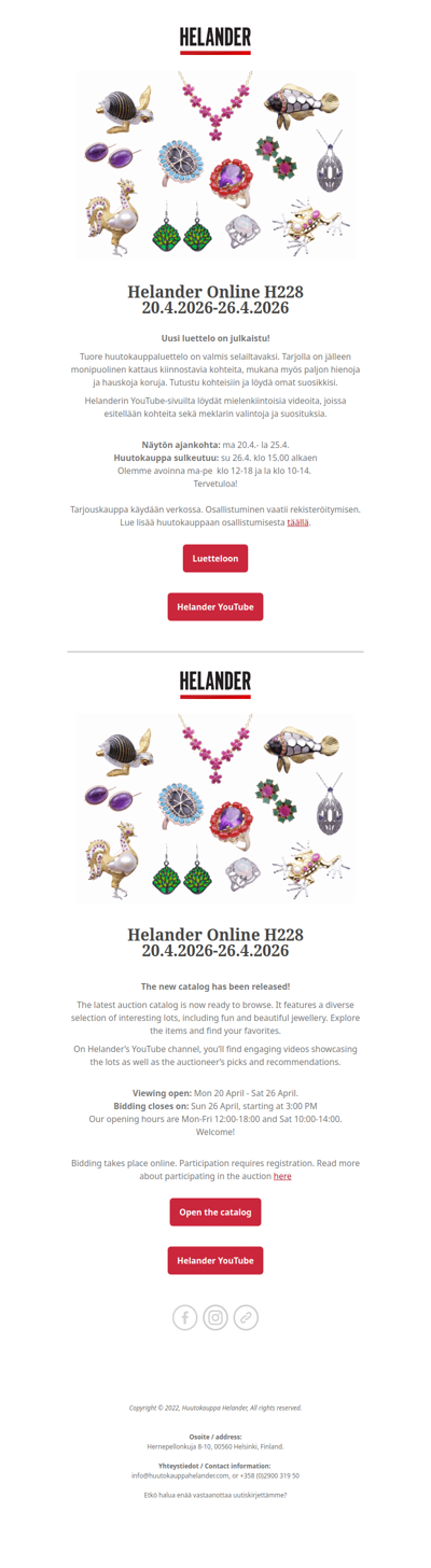 Uusi luettelo julkaistu! New catalog published!