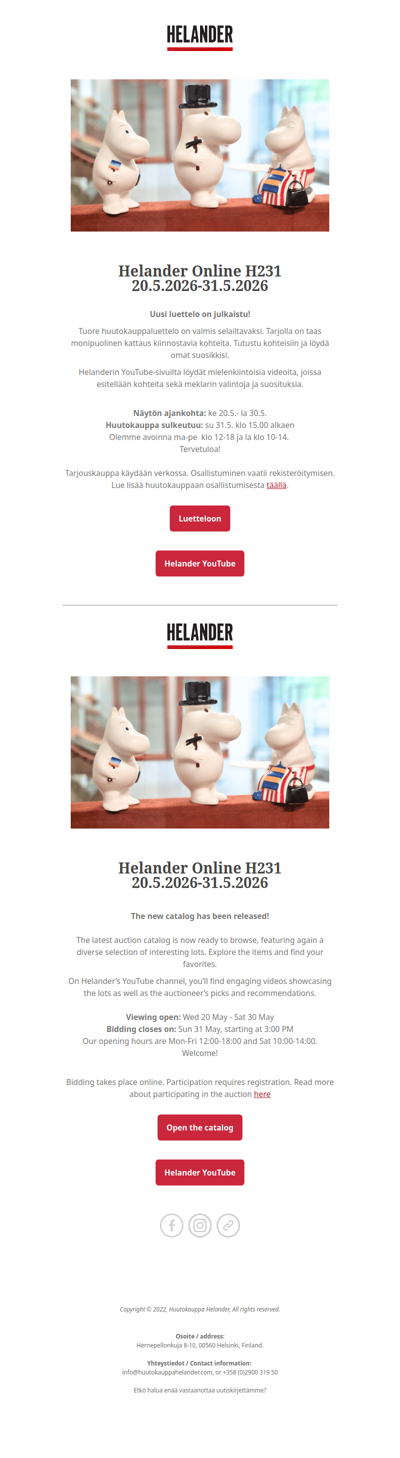 Uusi luettelo julkaistu! New catalog published!