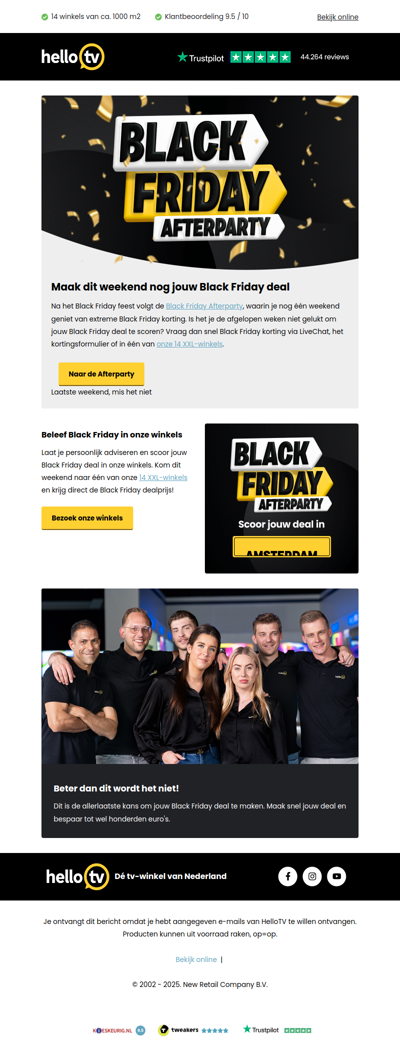 Black Friday AFTERPARTY: dit weekend nog extreme korting