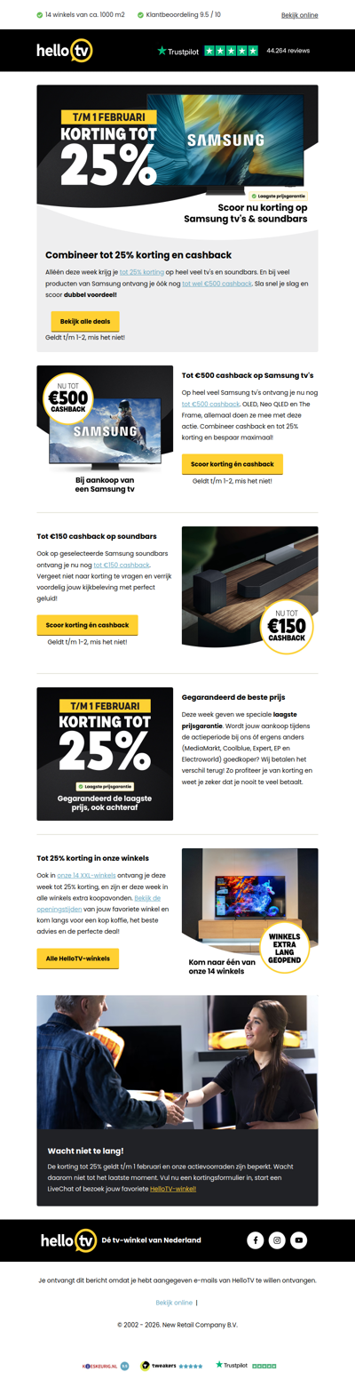 Combineer tot 25% korting en Samsung cashback