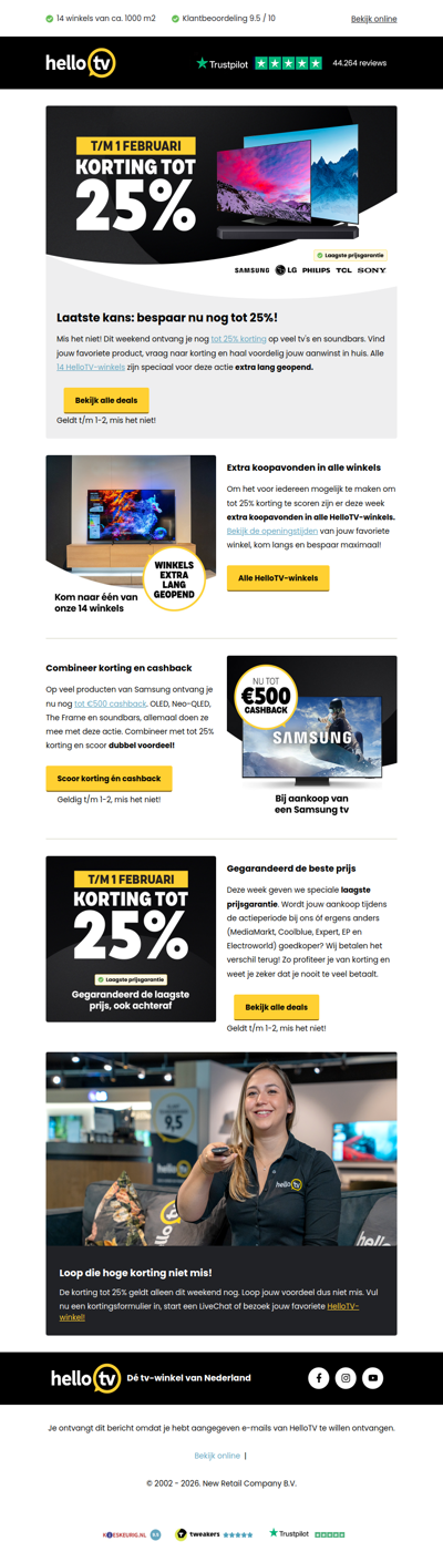 Laatste kans: bespaar nu nog tot 25%!