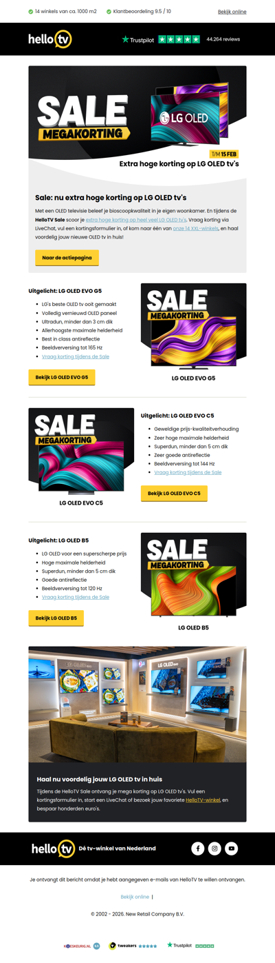 Sale: nu extra hoge korting op LG OLED tv's