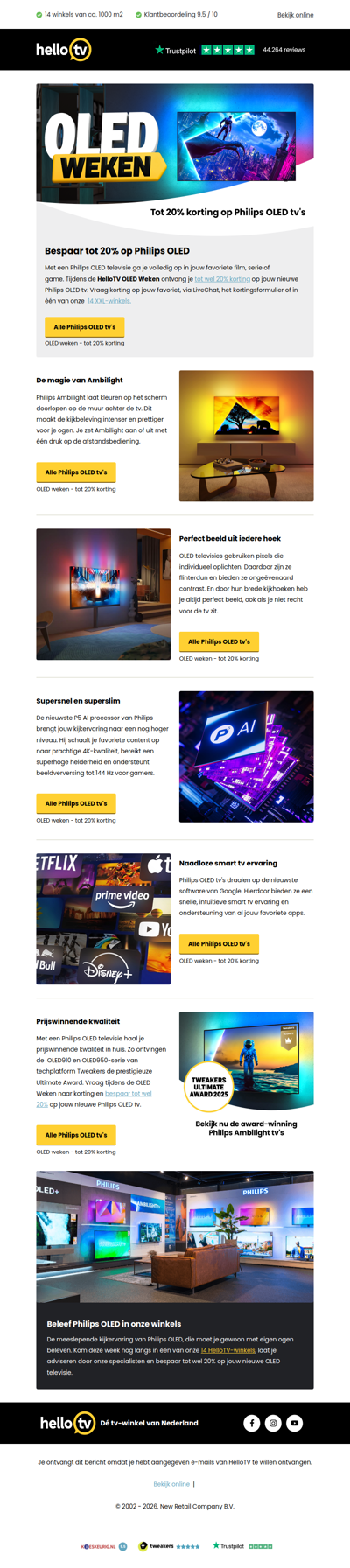 Tot 20% korting op Philips OLED tv's