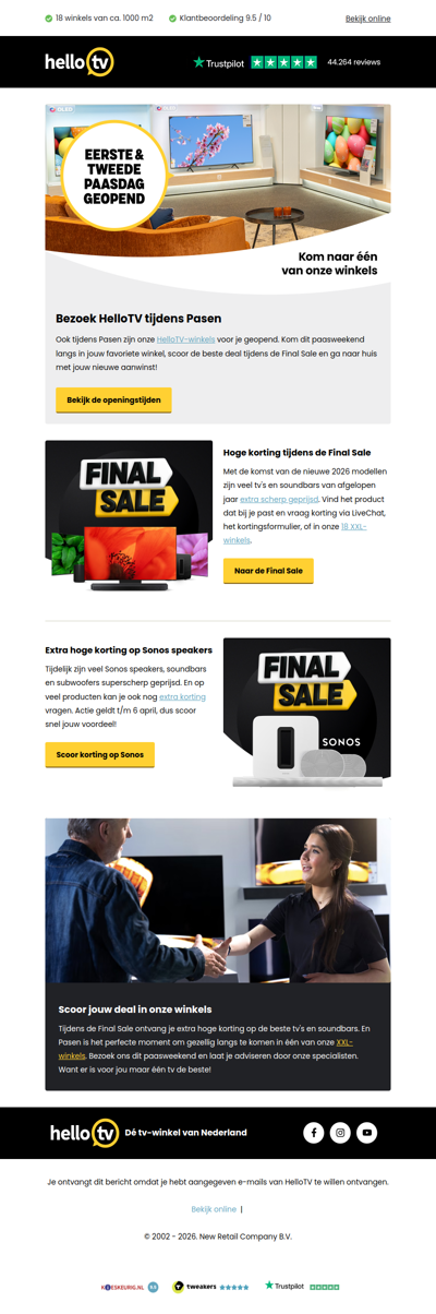 Bezoek HelloTV tijdens Pasen