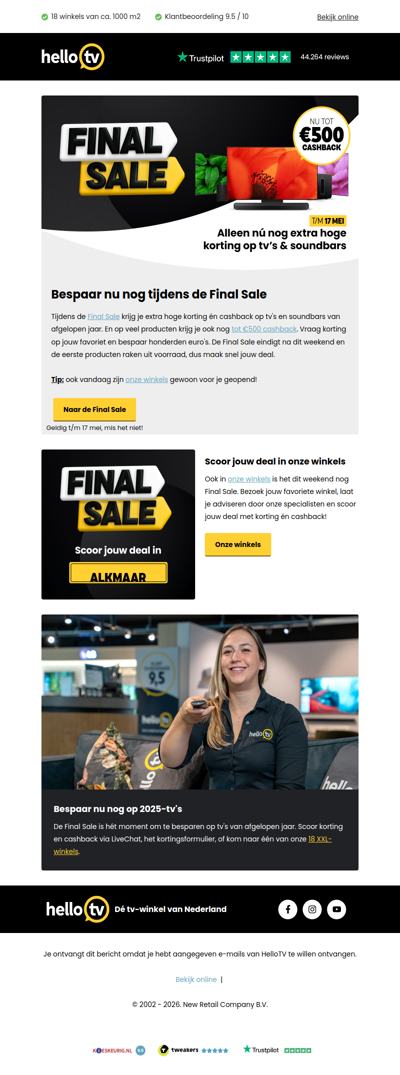 De Final Sale eindigt bijna