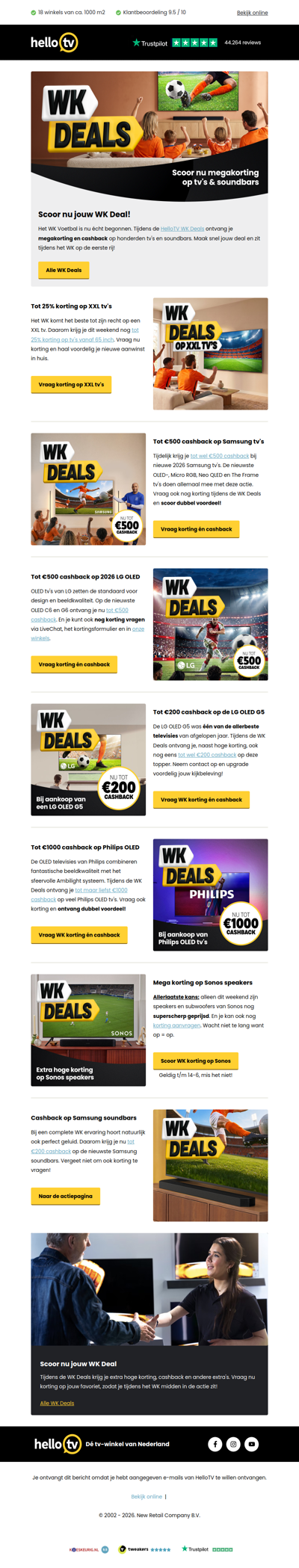 Het WK is begonnen! Scoor nu nog jouw deal