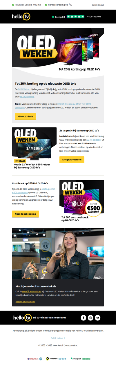 OLED Weken - bespaar tot 20% op jouw nieuwe OLED tv