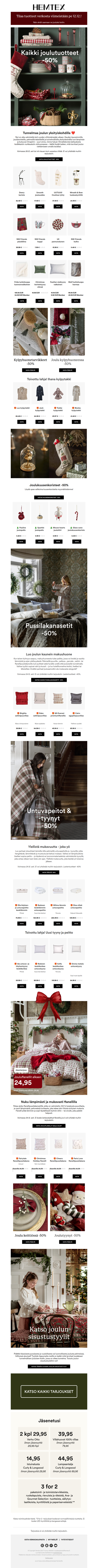 🎁 Lahjasuosikkeja nyt puoleen hintaan!