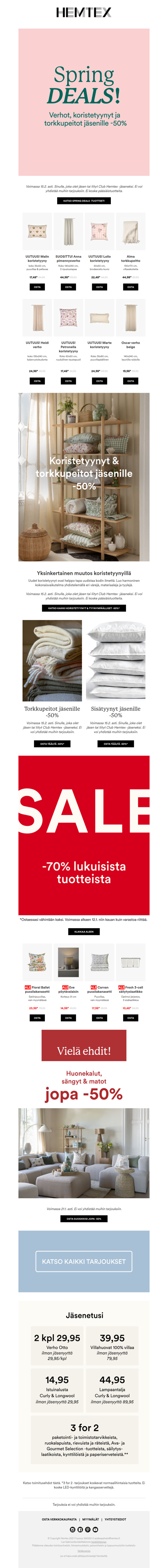 -50%* verhoista ja koristetyynyistä, katso uutuudet 🪄