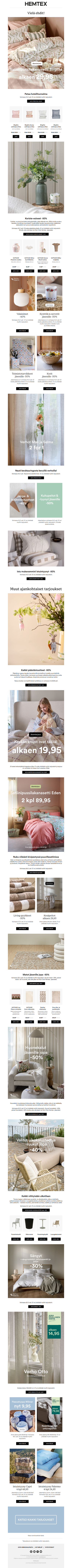 ⏰Vielä ehdit - pussilakanasetti Birgitta alk. 29,95