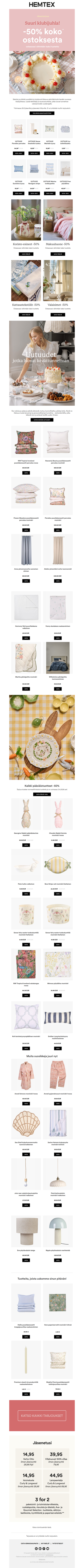 🎉 Klubijuhlat! -50% koko ostoksesta*, ostaessasi vähintään 2 tuotetta!