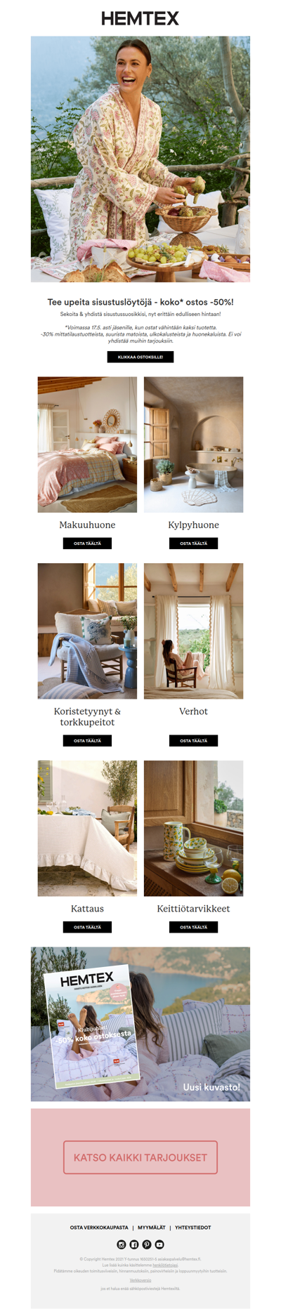 🎊Klubijuhlat! -50% koko* ostoksesta, ostaessasi vähintään kaksi tuotetta!