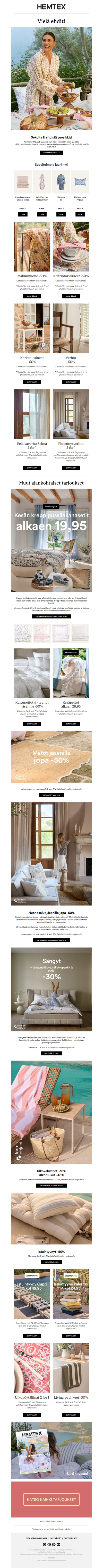 Vielä ehdit!⏳ -50%* koko ostoksesta, ostaessasi vähintään 2 tuotetta🎊