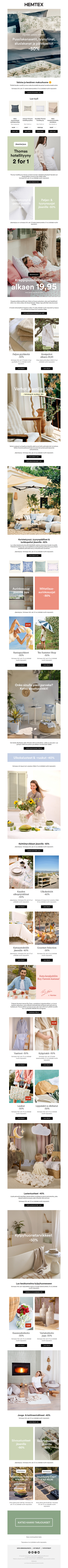 Hyvän unen viikot  – kaikkea makuuhuoneeseen -50% 🛏️