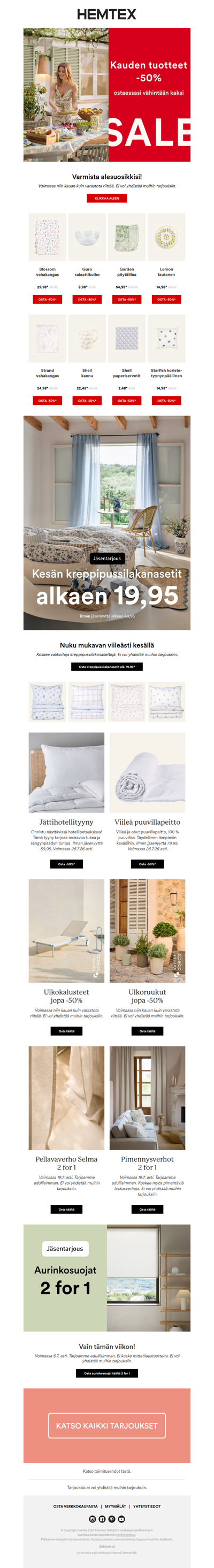 🌾 Tee upeita löytöjä kesäalesta! -50% ostaessasi vähintään kaksi tuotetta!