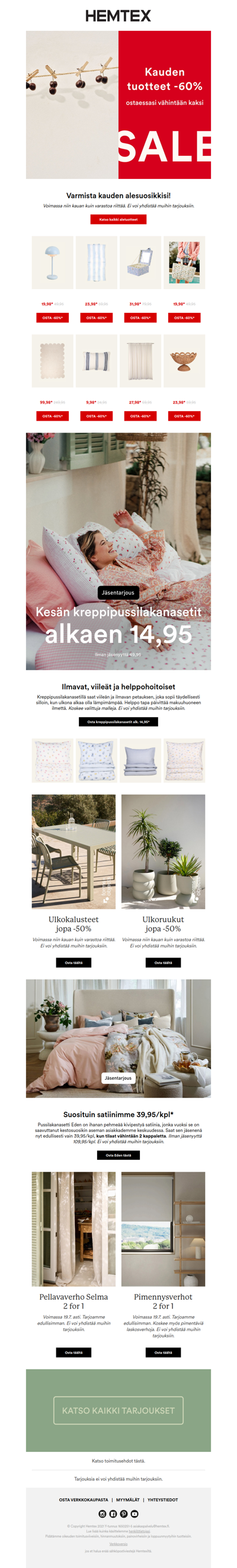 🌺 ALE -60% ostaessasi vähintään kaksi - varmista kauden suosikkisi!