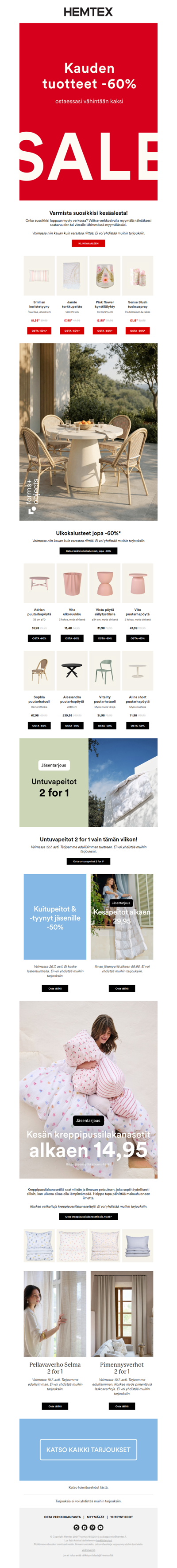 🏖️ Varmista suosikkisi kesäalesta! -60% ostaessasi kaksi tuotetta.