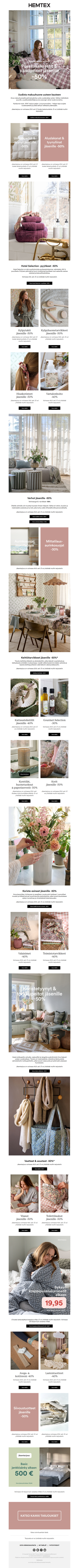 🩵Hyvän unen viikot! -50% pussilakanaseteistä ja päiväpeitoista jäsenille