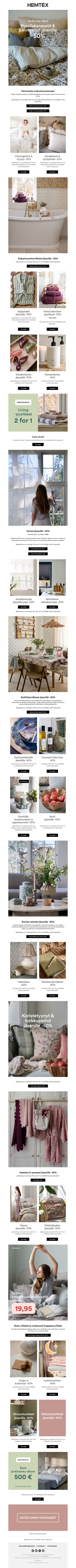 🛏️Hyvän unen viikot! Kaikkea makuuhuoneeseen -50%*