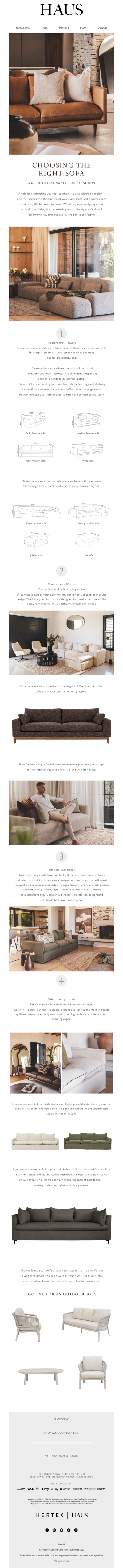 Tips for choosing the perfect sofa