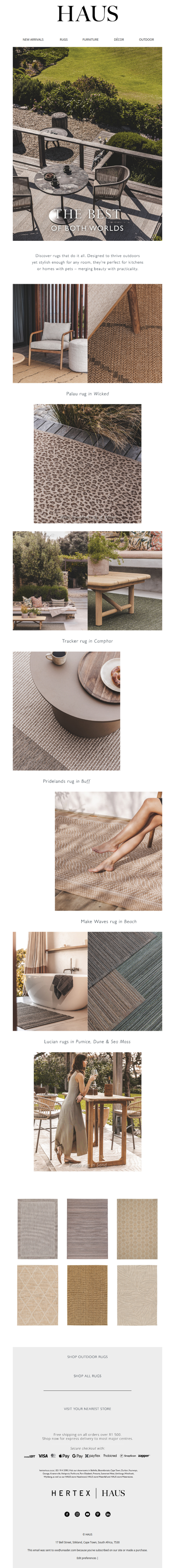 New outdoor rug arrivals