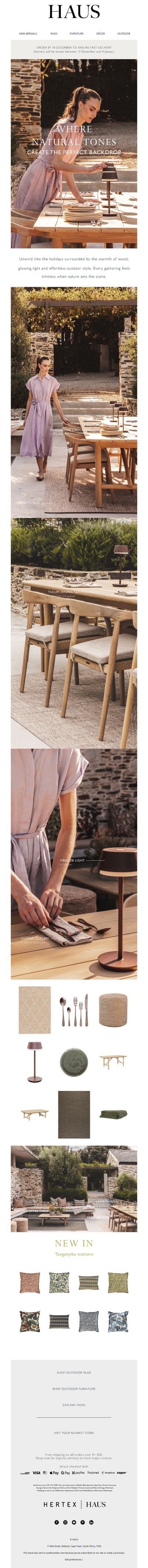 Holiday dining outdoors