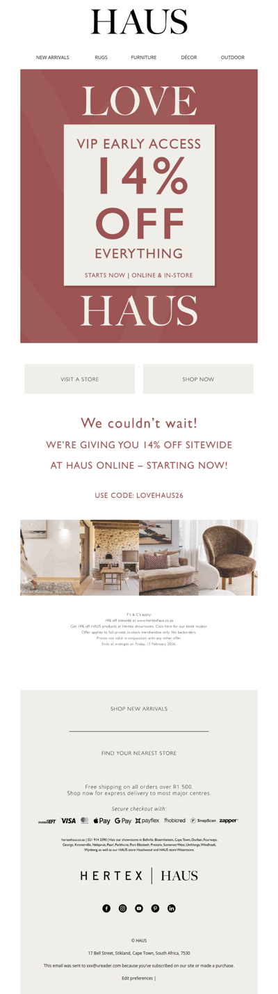 Get 14% off sitewide ❤️